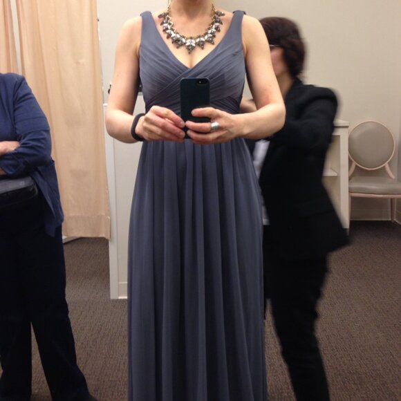 David's Bridal Bridesmaid Dress Color Pewter - Size 0 - Picture 4 of 5